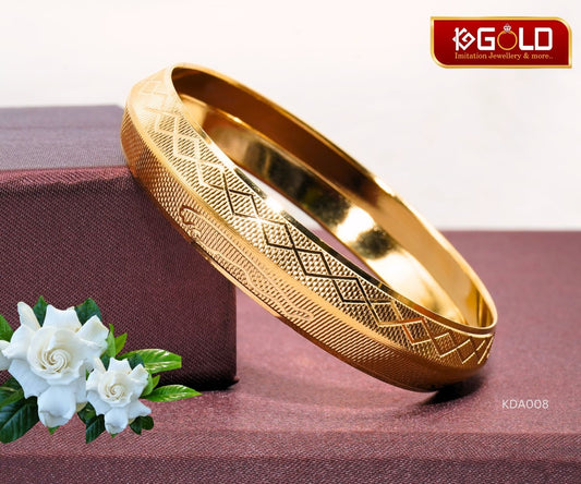 1 Gram Gold Plated Punjabi Kada with Jaguar Motif for Men - KDA008. 1 gram gold on 1ggold.in