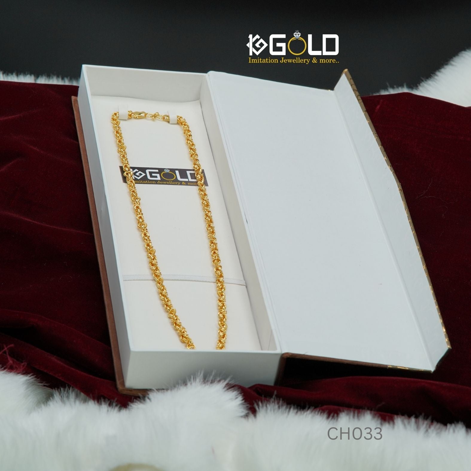 1 Gram Gold Plated Rajwadi Chic Design Superior Quality Chain for Men - CH033. 1 gram gold on 1ggold.in