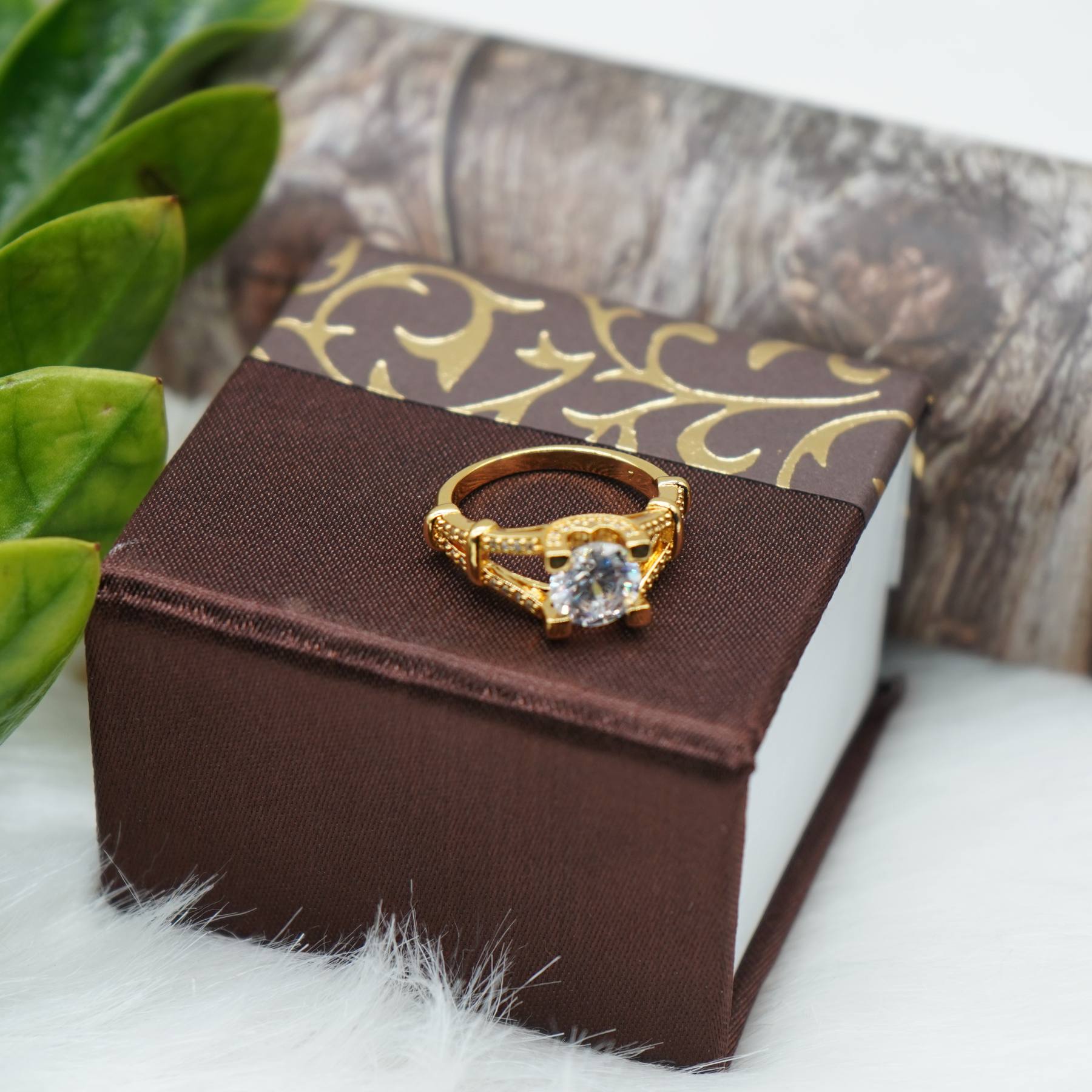 Charming Design with Diamond Best Quality Gold Plated Ring for Lady - - RNW006. 1 gram gold on 1ggold.in
