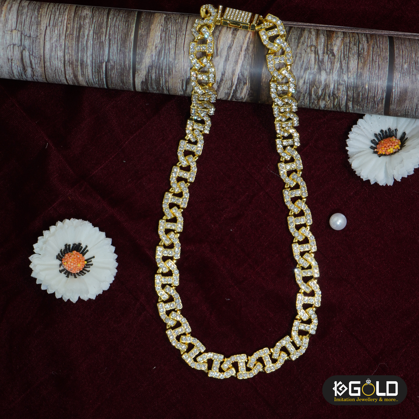 Classic Rajwadi 1 Gram Gold Chain for Men - CH008. 1 gram gold on 1ggold.in