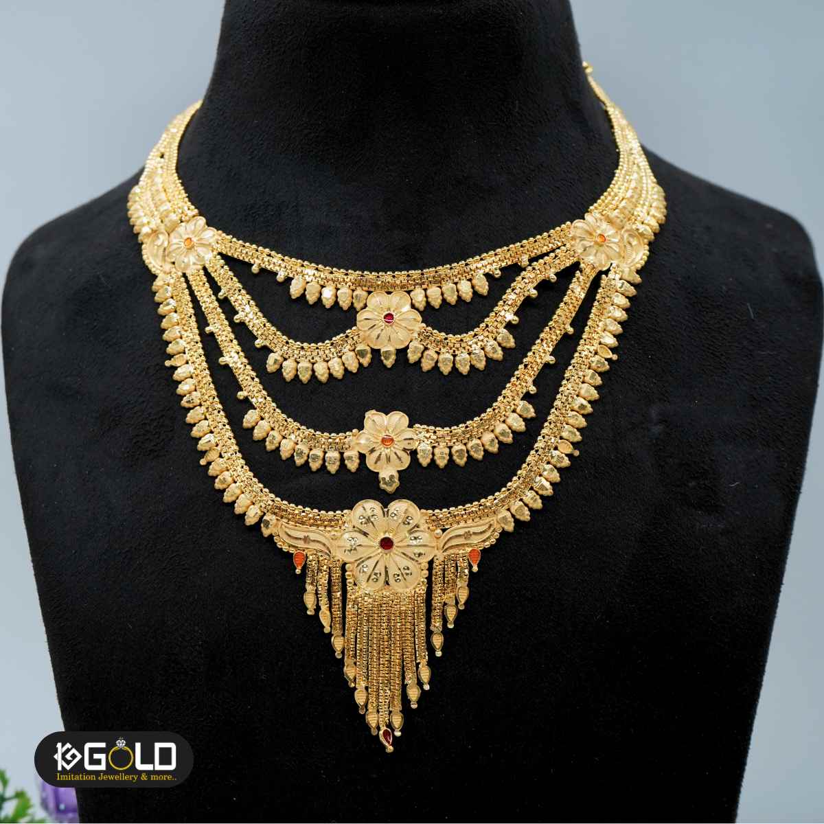 Dazzling 1 Gram Gold Coated Necklace Set for Women - NCK011. 1 gram gold on 1ggold.in