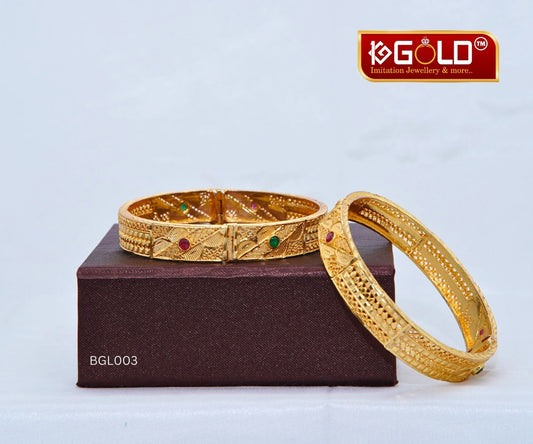 Elegant Royal Style 1 Gram Gold Plated Bangles for Her - BGL003. 1 gram gold on 1ggold.in