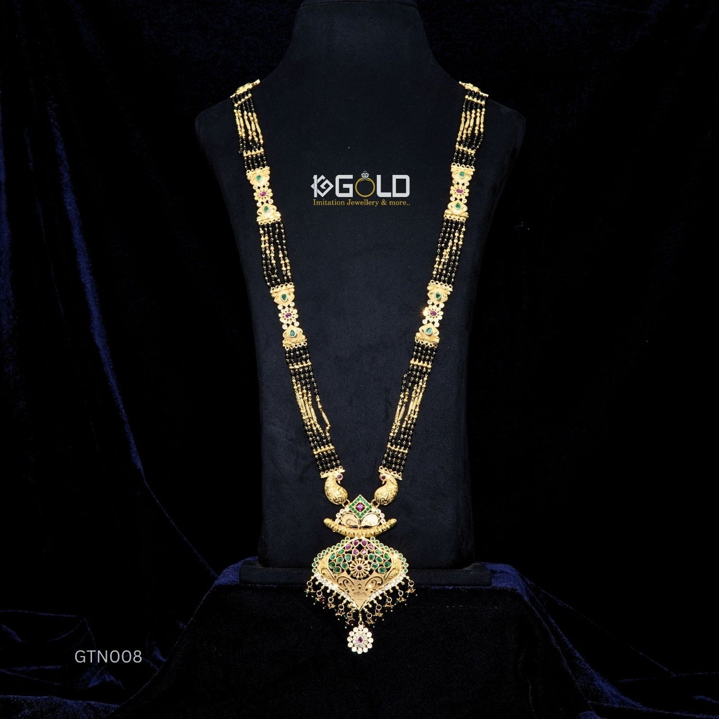 Finely Crafted One Gram Gold Plated Maharashtrian Ganthan with Diamond Highlights for Women - GTN008. 1 gram gold on 1ggold.in