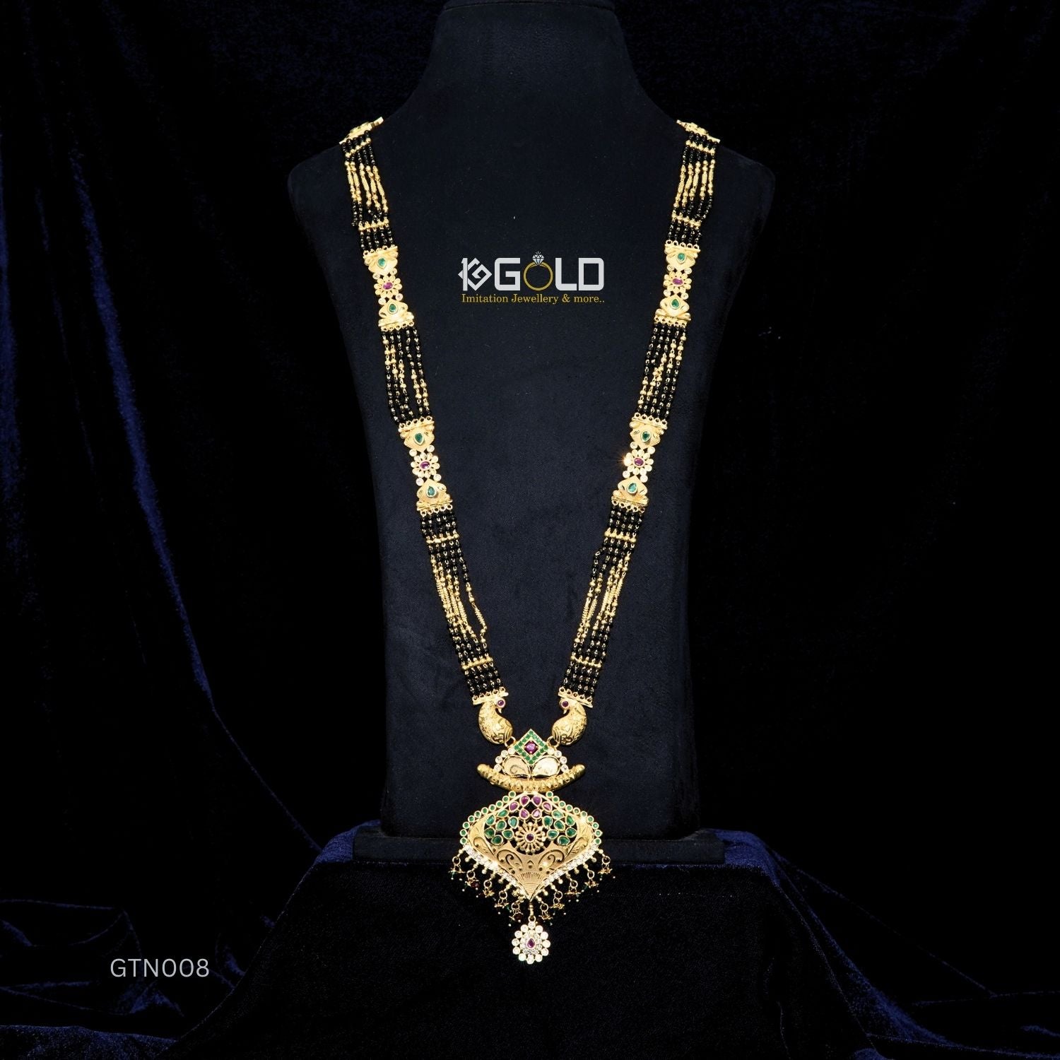 Finely Crafted One Gram Gold Plated Maharashtrian Ganthan with Diamond Highlights for Women - GTN008. 1 gram gold on 1ggold.in