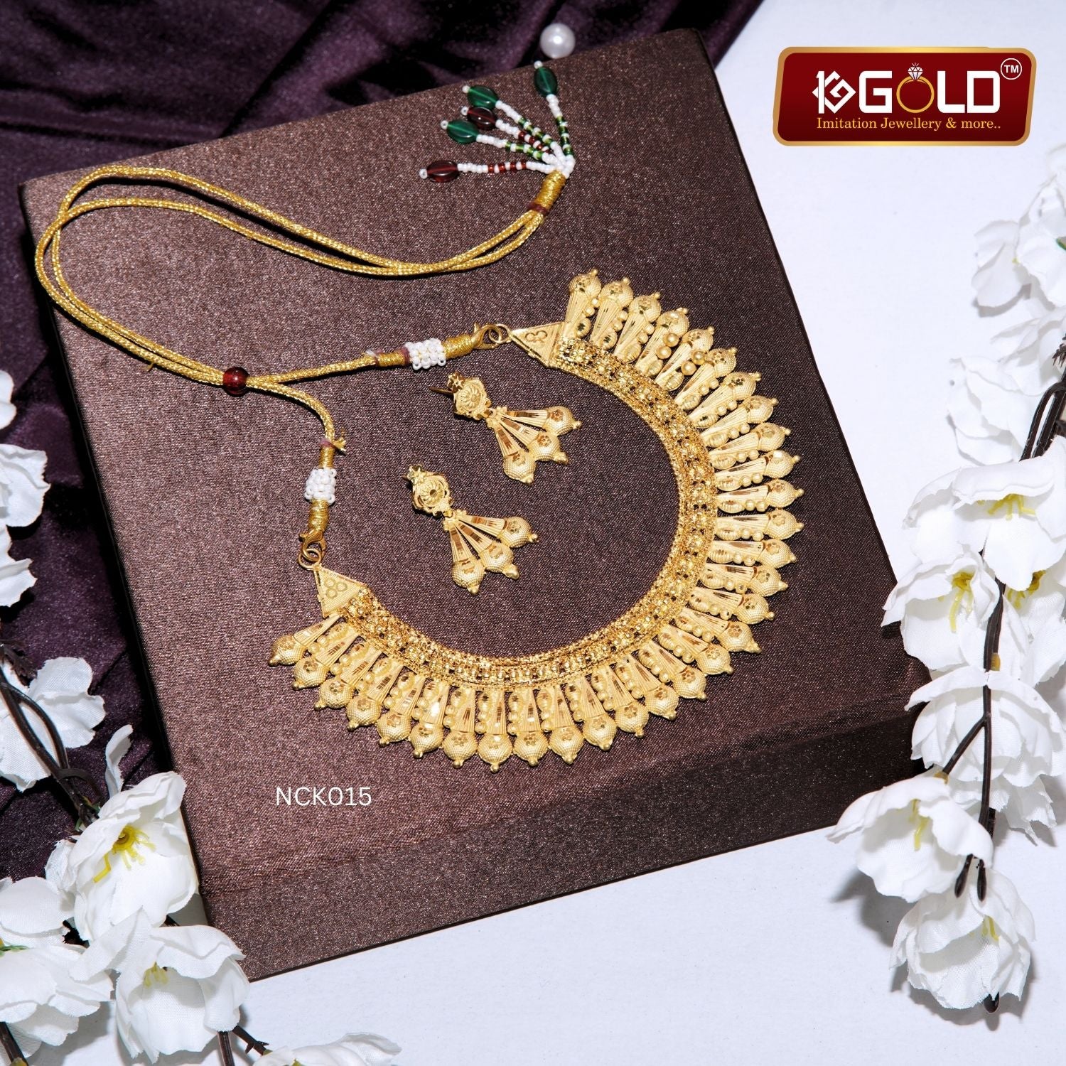 Graceful 1 Gram Gold Necklace Set with Beautiful Design for Women - NCK015 1 gram gold on 1ggold.in