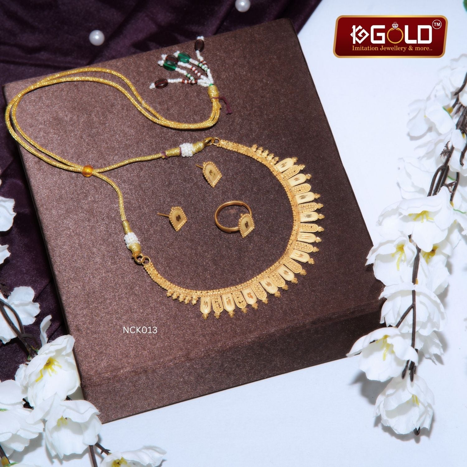 Lightweight 1 Gram Gold Trendy Necklace Set for Women - NCK013. 1 gram gold on 1ggold.in
