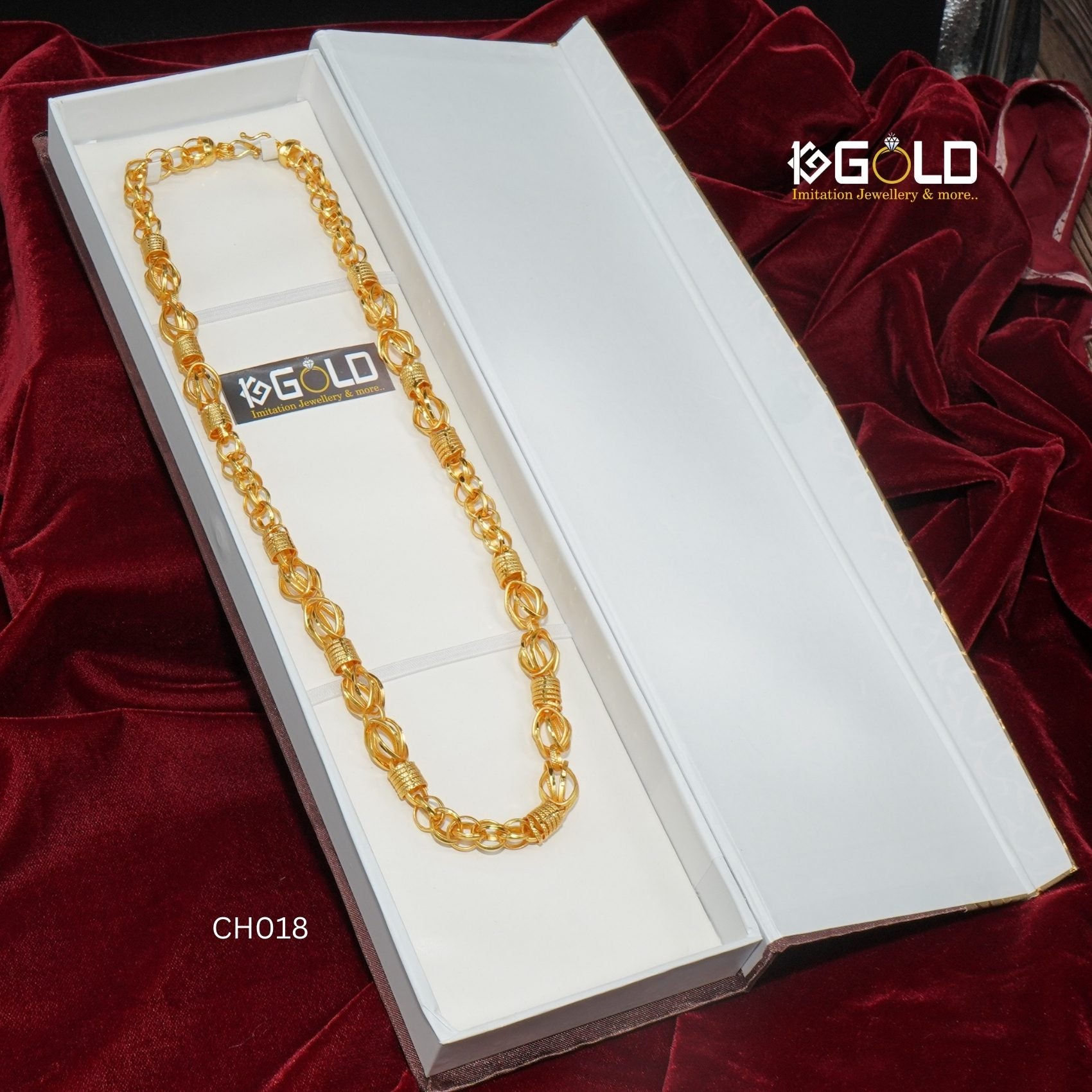 Linked Expensive looking Design High quality One Gram Gold Plated Chain For Men - CH018. 1 gram gols on 1ggold.in