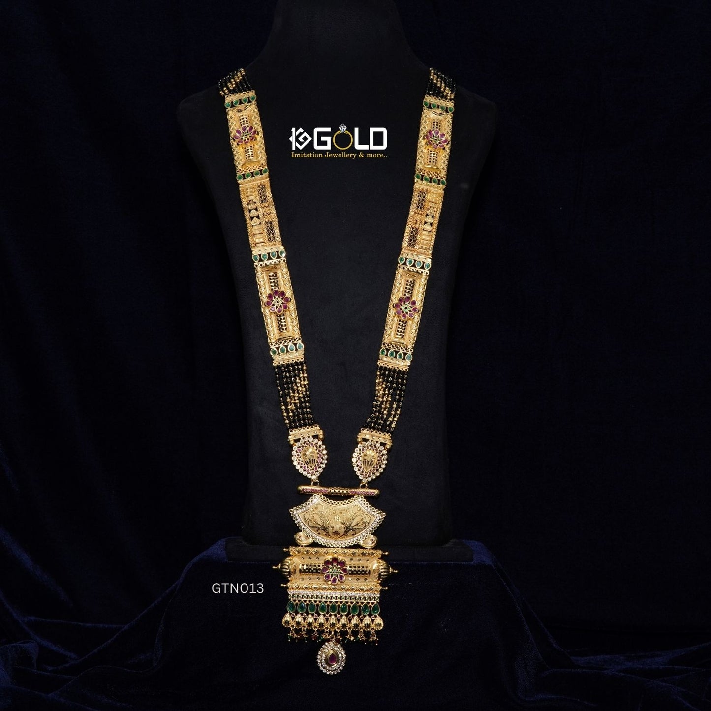Majestic 1 Gram Gold Plated Maharashtrian Ganthan with Diamond Accents - GTN013. 1 gram gold on 1ggold.in