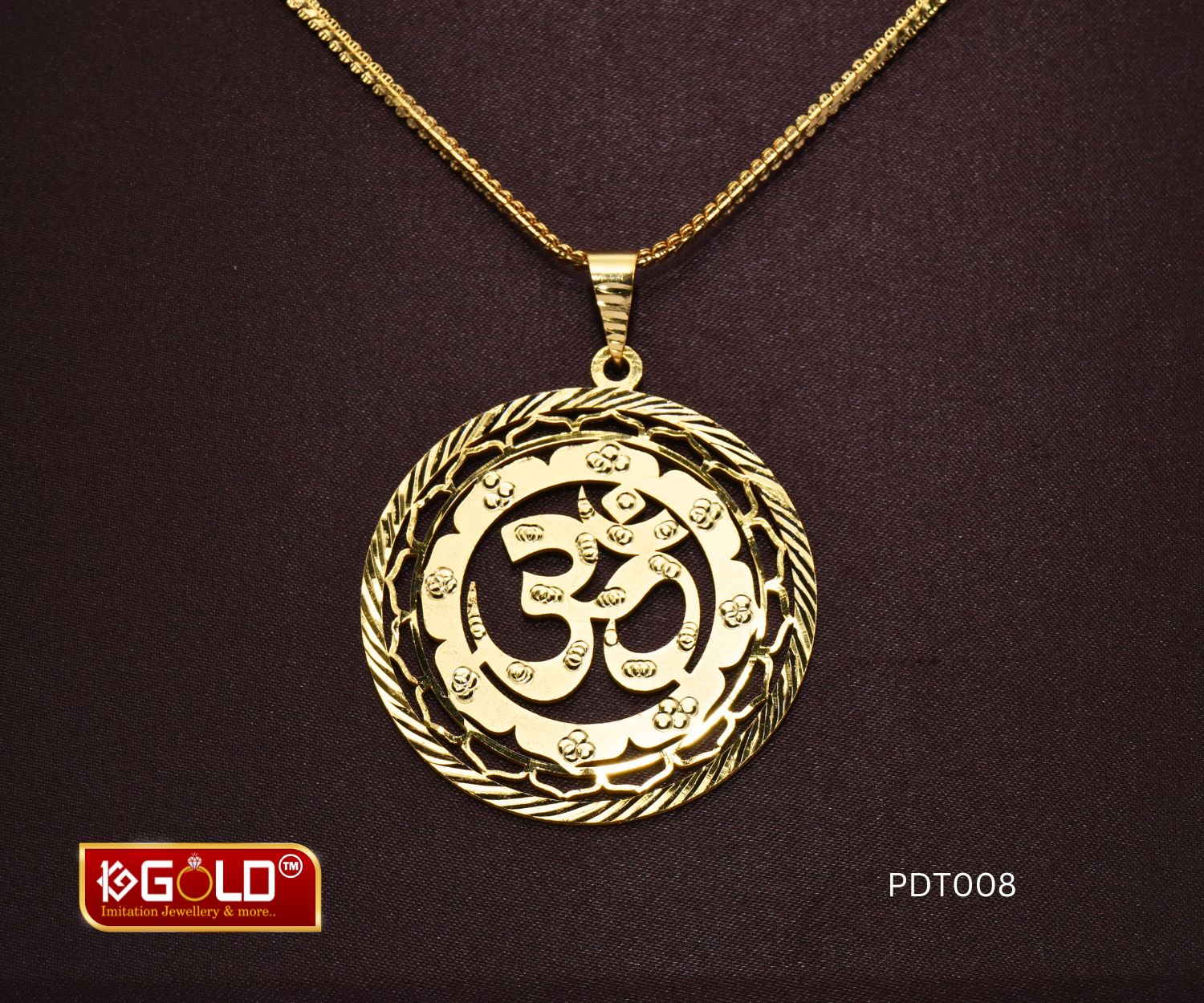 Men’s 1 Gram Gold Plated Om Pendant with Superior Design and Finish - PDT008. 1 gram gold on 1ggold.in