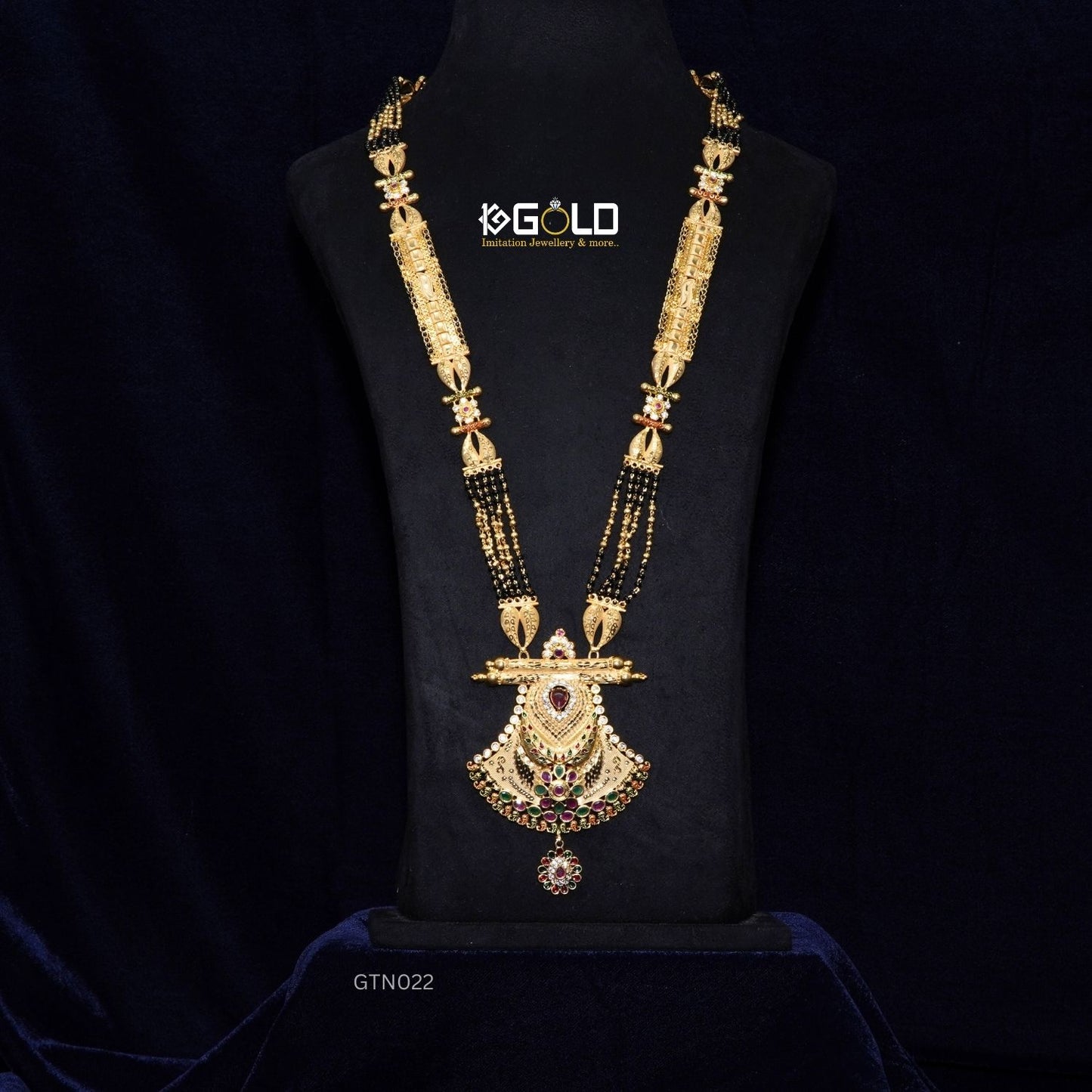 Modern One Gram Pated Ganthan with Signature Design and Diamond Features for Women - GTN022. 1 gram gold on 1ggold.com