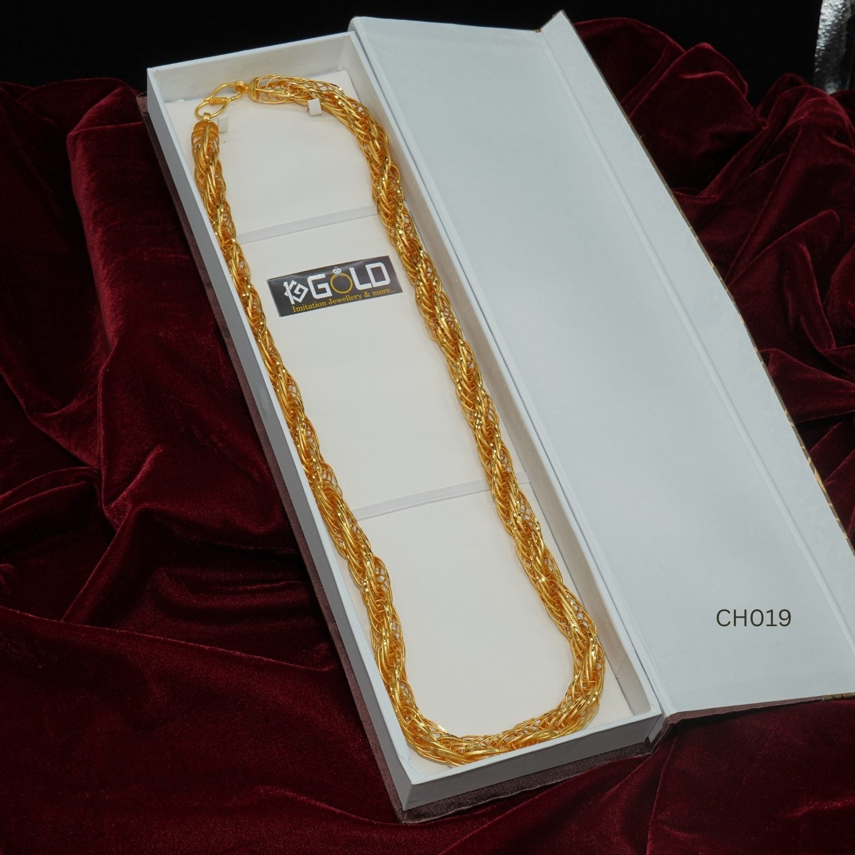 One Gram Gold Dipped Rassa with Elegant Design Premium Quality Chain for Men - CH019. 1 gram gold on 1ggold.in