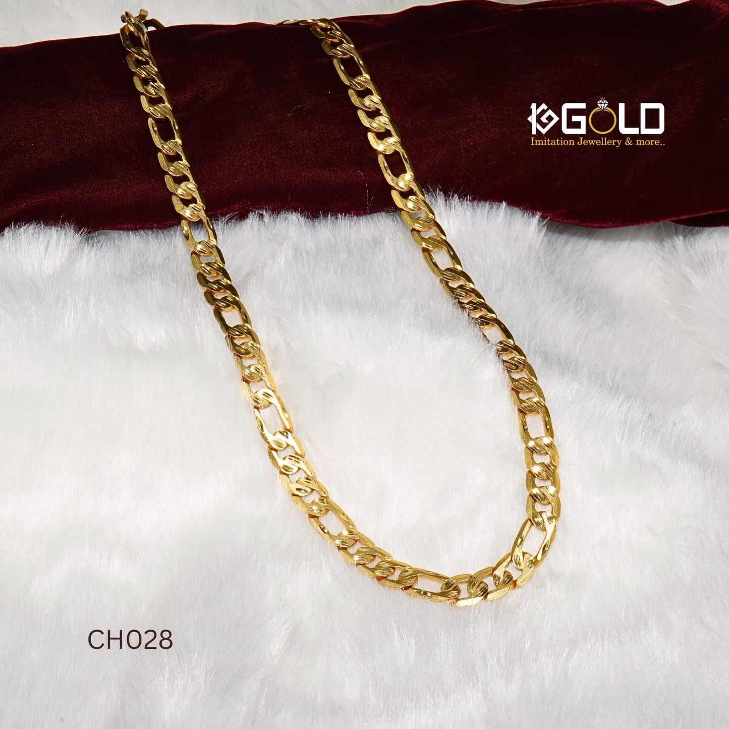 One Gram Gold Linked Distinctive Design Best Quality Chain for Men - CH028. 1 gram gold on 1ggold.in