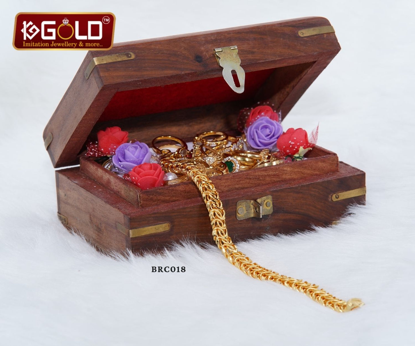 One Gram Gold Plated Bracelet with Unique Link Design for Men - BRC018. 1 gram gold on 1ggold.in
