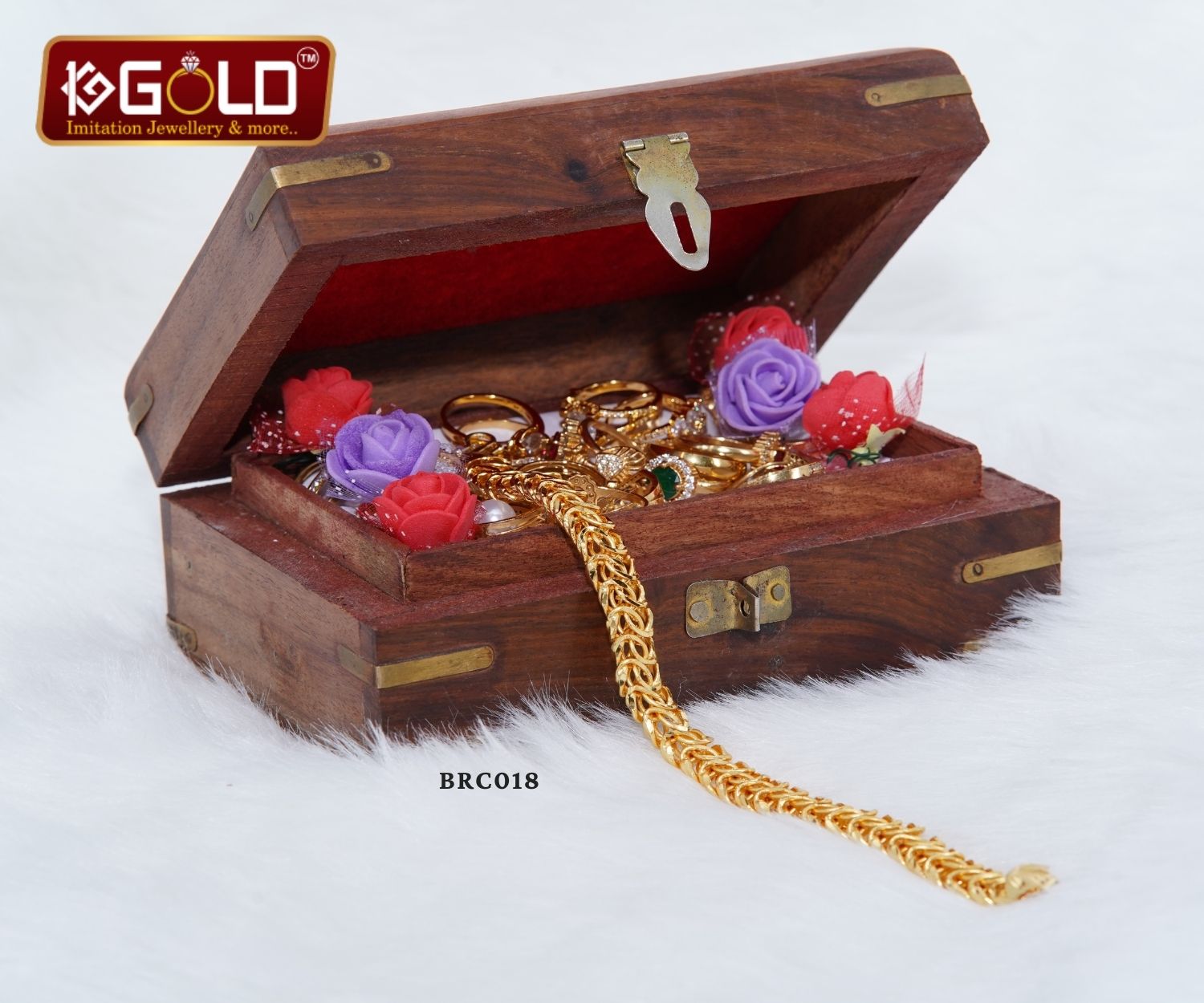 One Gram Gold Plated Bracelet with Unique Link Design for Men - BRC018. 1 gram gold on 1ggold.in
