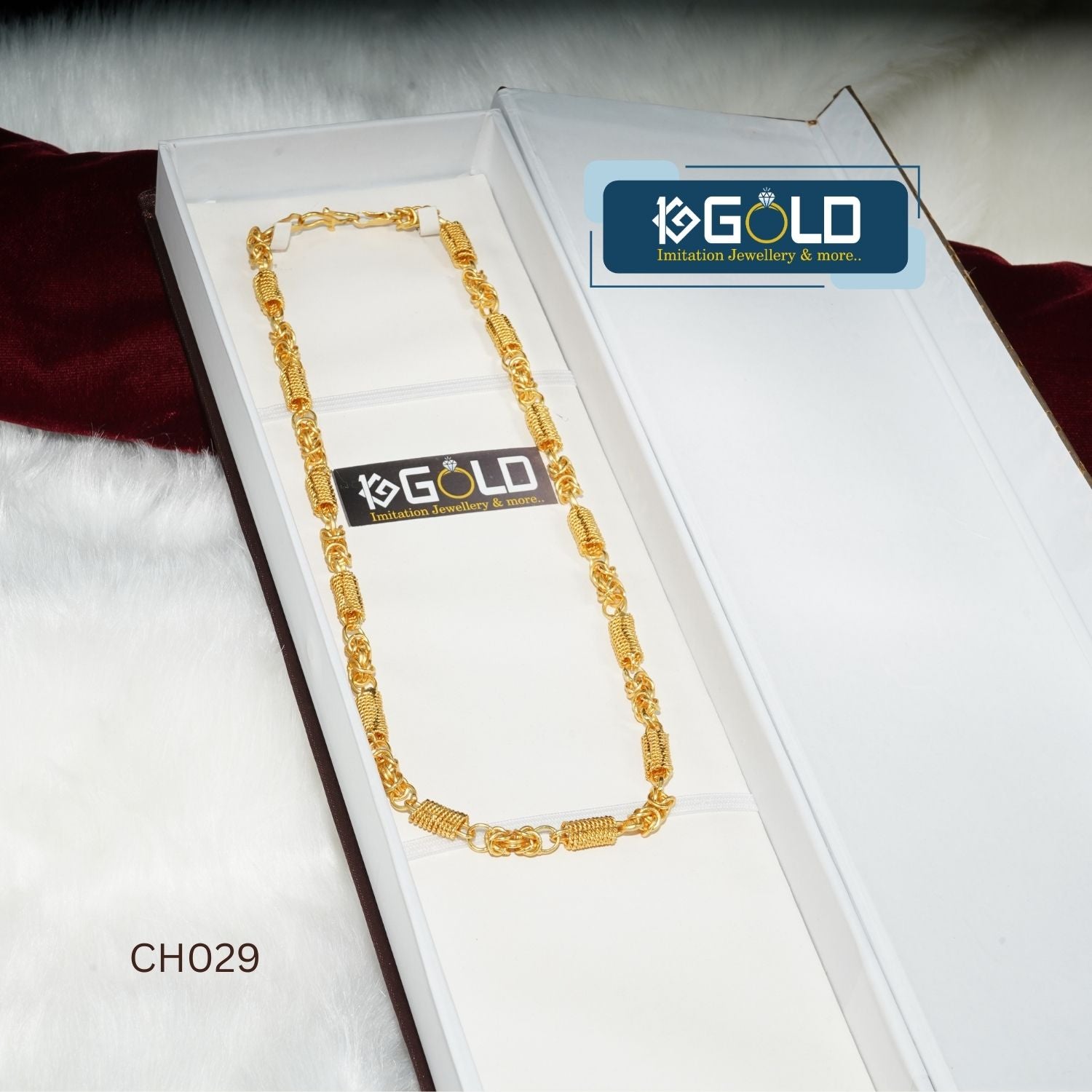 One Gram Gold Plated Funky Design Sophisticated Design Chain for Men - CH029. 1gram gold on 1ggold.in