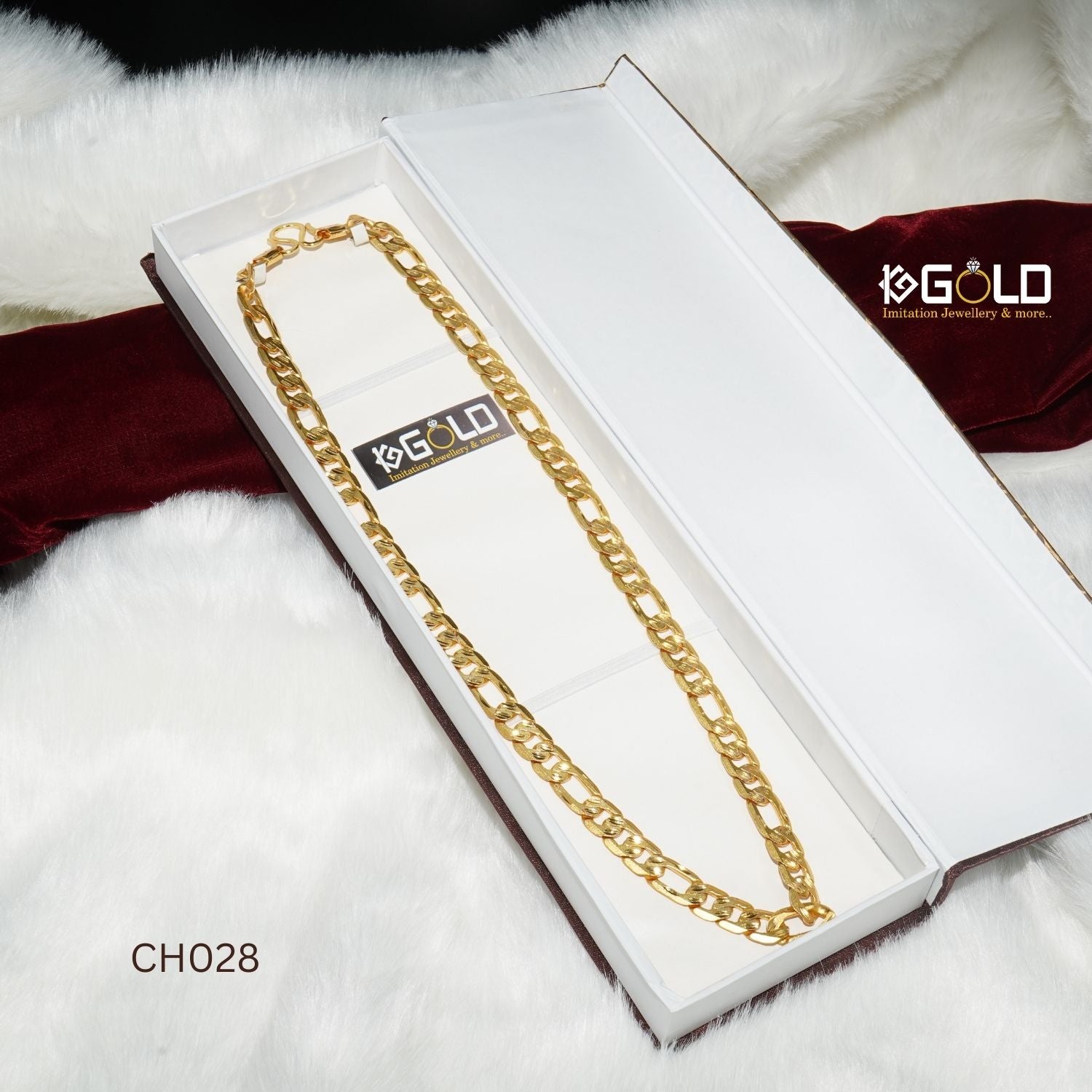 One Gram Gold Plated Linked Distinctive Design Best Quality Chain for Men - CH028. 1 gram gold on 1ggold.in