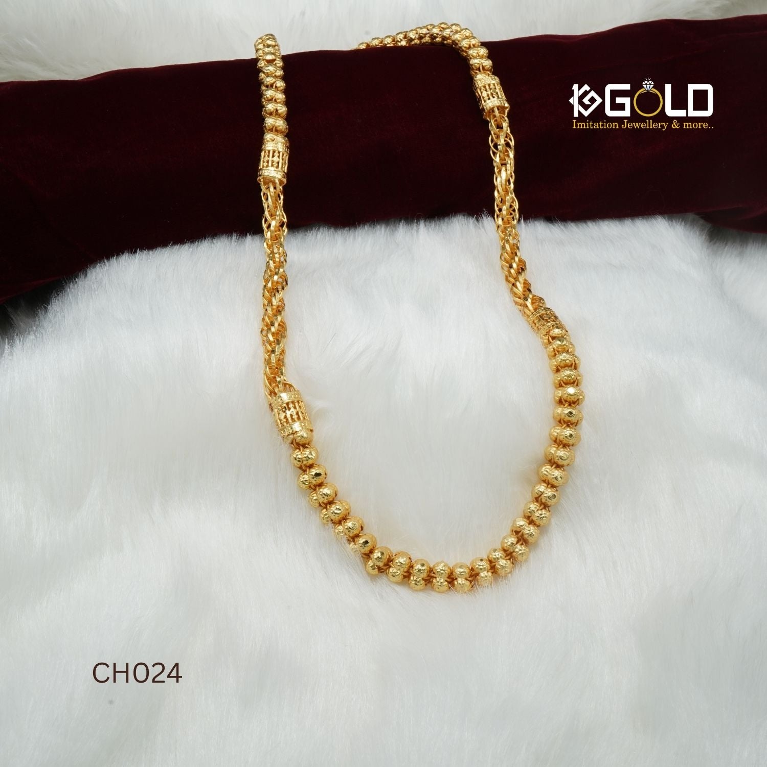 One Gram Gold Plated Rajwadi Attention Getting Design Chain for Men - CH024. 1 gram gold on 1ggold.in