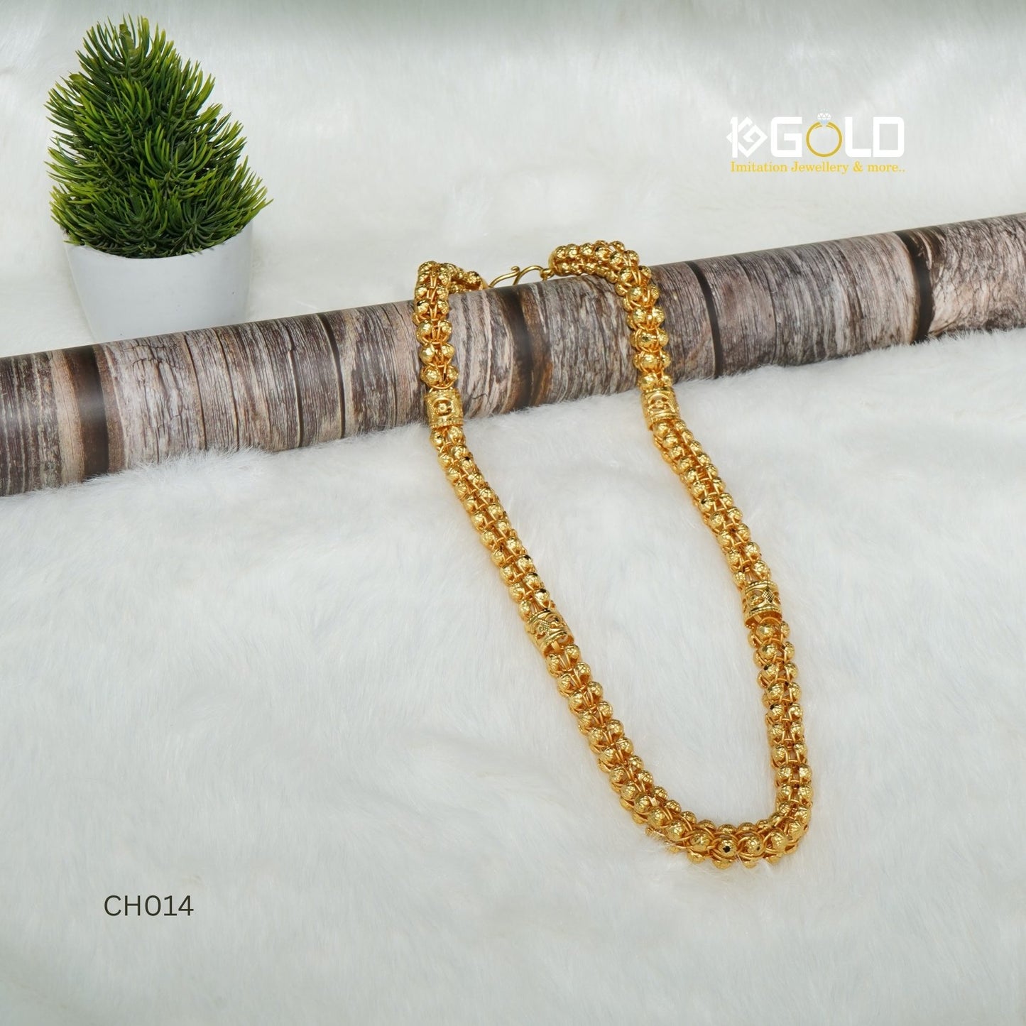 One Gram Gold Plated Rajwadi Sophisticated Design Chain for Men - CH014. 1 gram gold on 1ggold.in