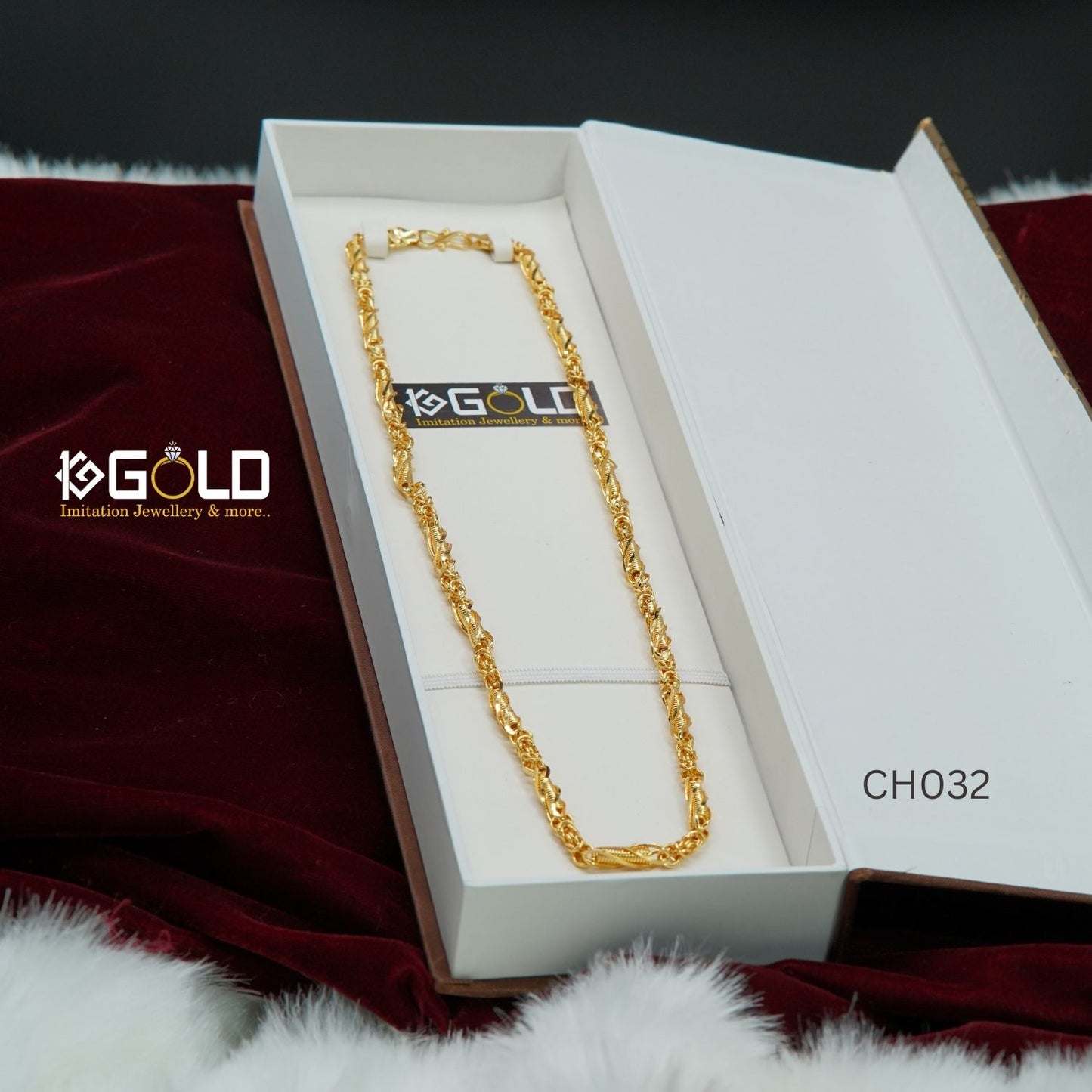 One Gram Gold Plated Ring Into Ring Finely Detailed Design Chain for Men - CH032. 1 gram gold on 1ggold.in