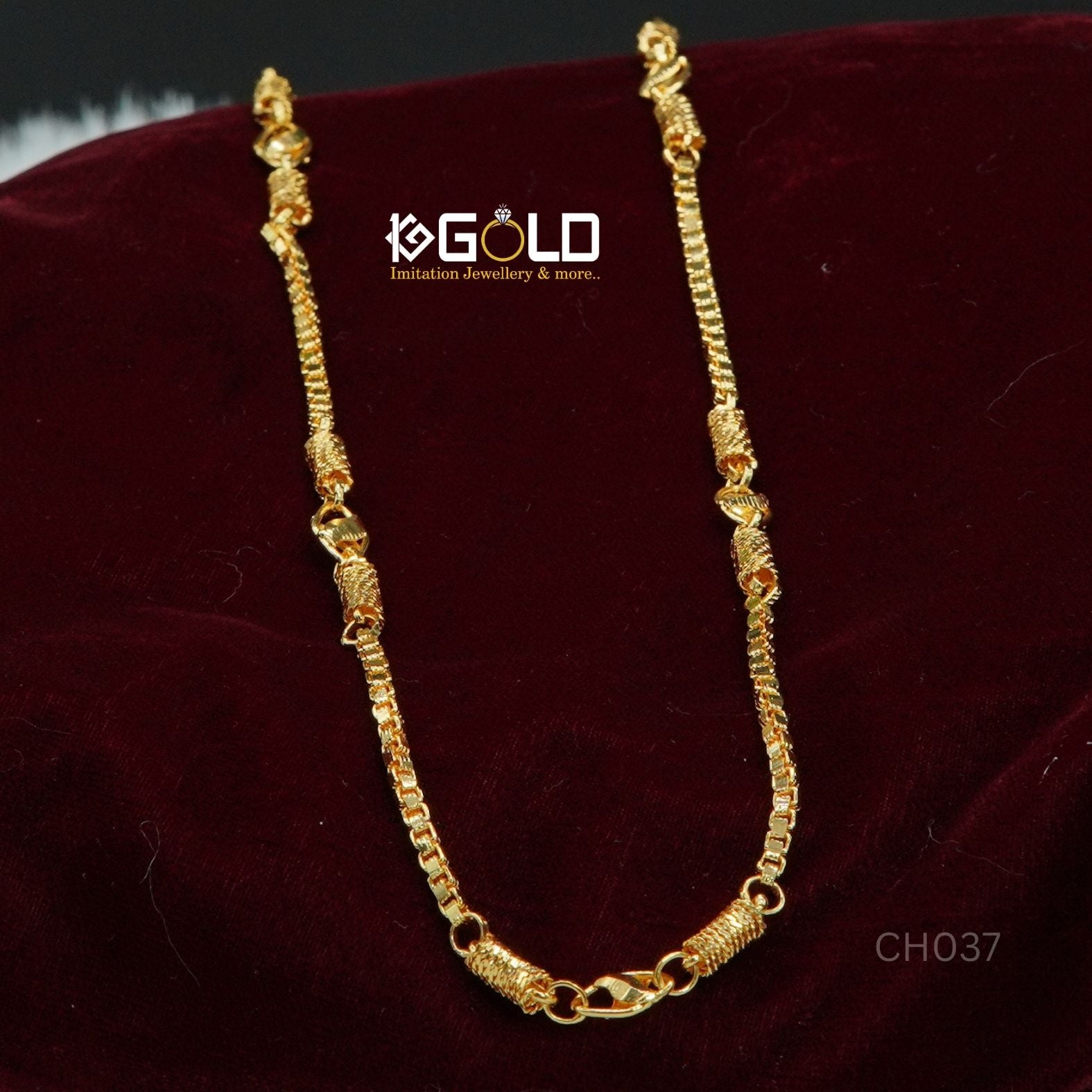 1 Gram Gold Toned Royal Carved Design Premium Quality Chain for Men - CH037. 1 gram gold on 1ggold.in