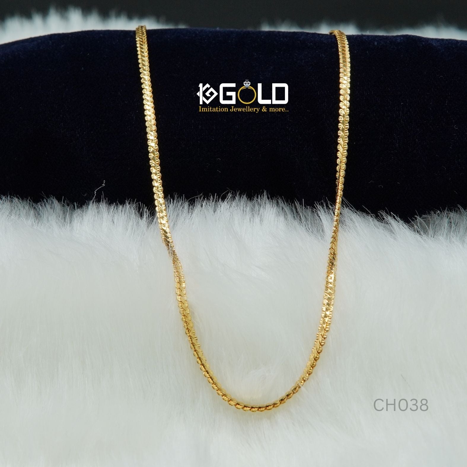 Ornate Design Premium Quality One Gram Gold Coated Serpentine Chain for Men - CH038. 1 gram gold on 1ggold.in