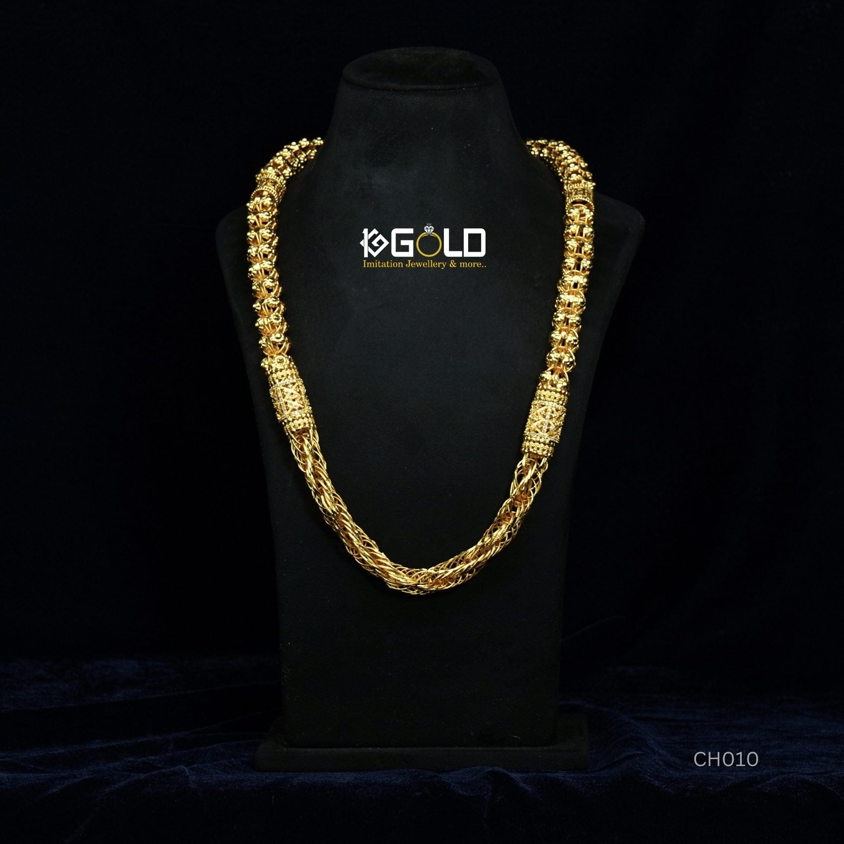 Premium 2 IN 1 1 Gram Gold Diamond Chain in Rajwadi Style for Men -CHO10. 1 gram gold on 1ggold.in