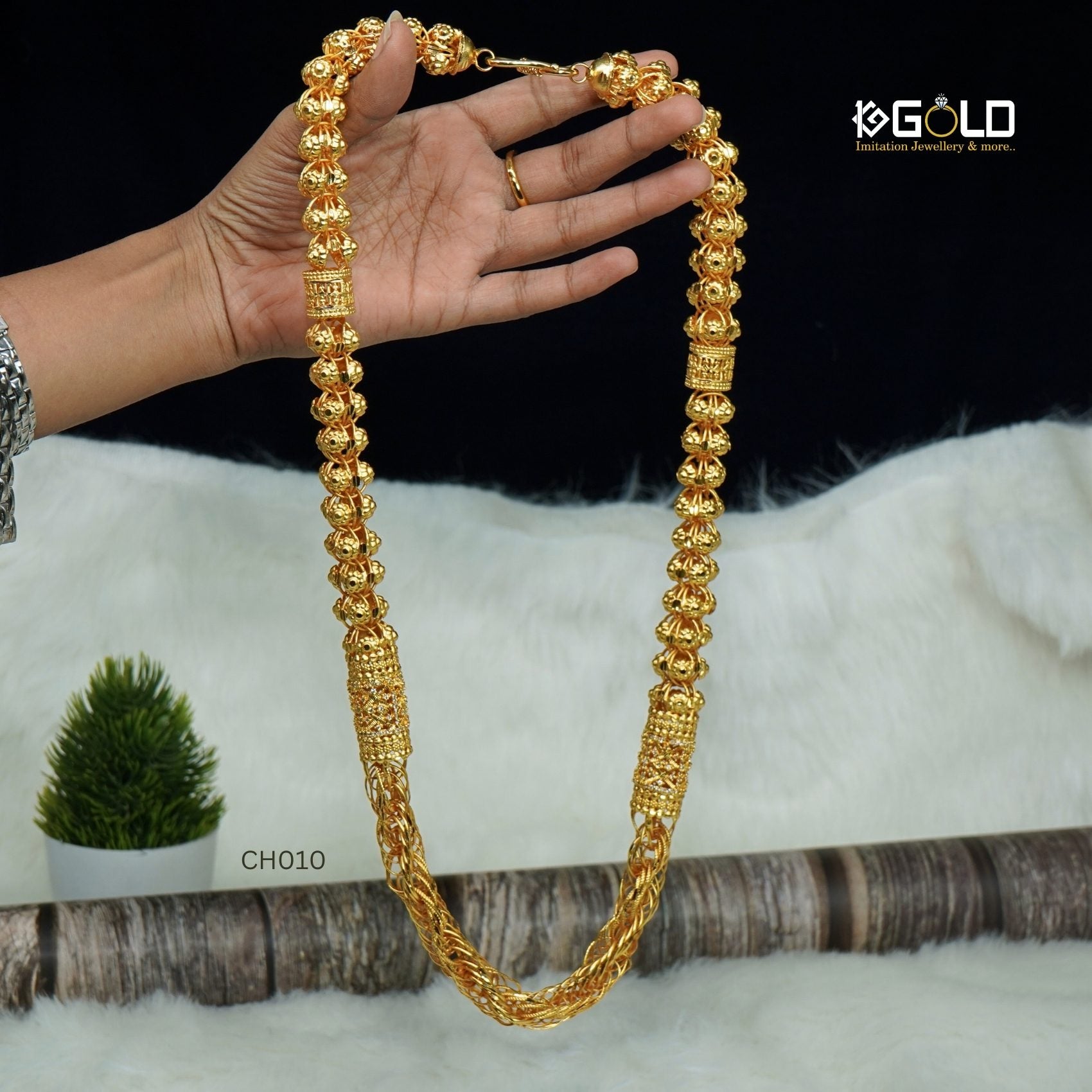Premium 2 IN 1 One Gram Gold Plated Diamond Chain in Rajwadi Style for Men -CHO10. 1 gram gold on 1ggold.in