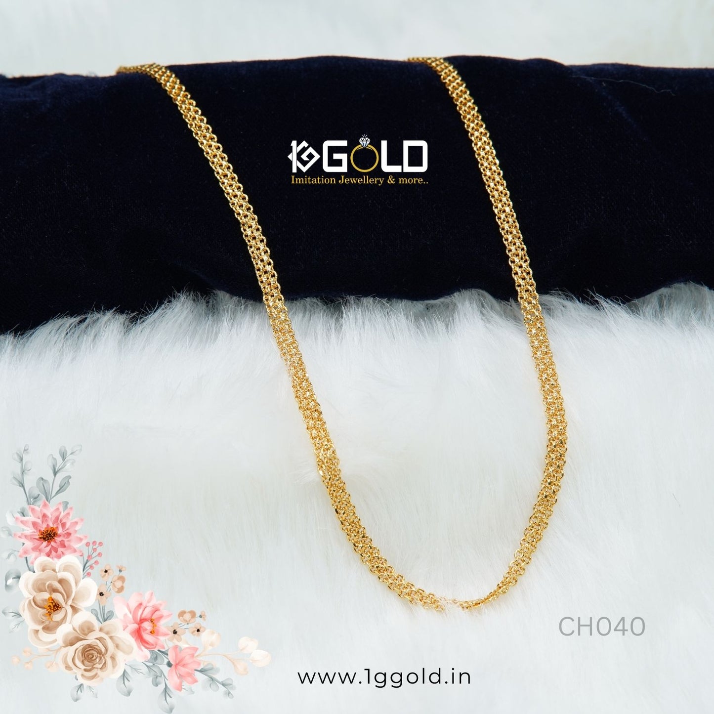 Premium Quality Artisan Crafted One Gram Gold Coated Chain for Men - CH040. 1 gram gold on 1ggold.in