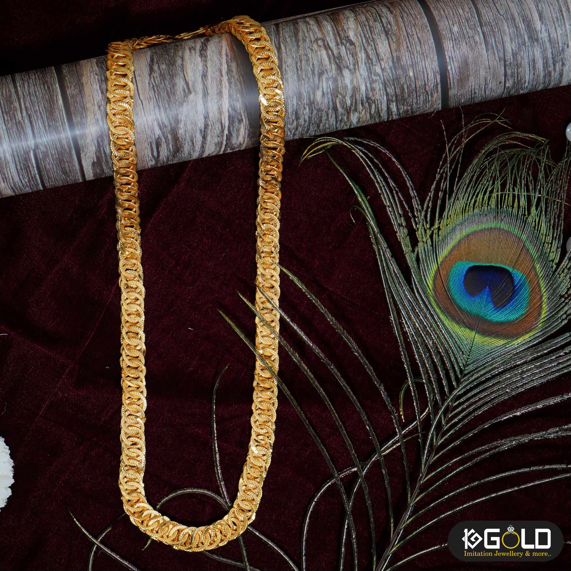 Rajwadi Design 1 Gram Gold Chain for Men - CH004. 1 gram gold on 1ggold.in