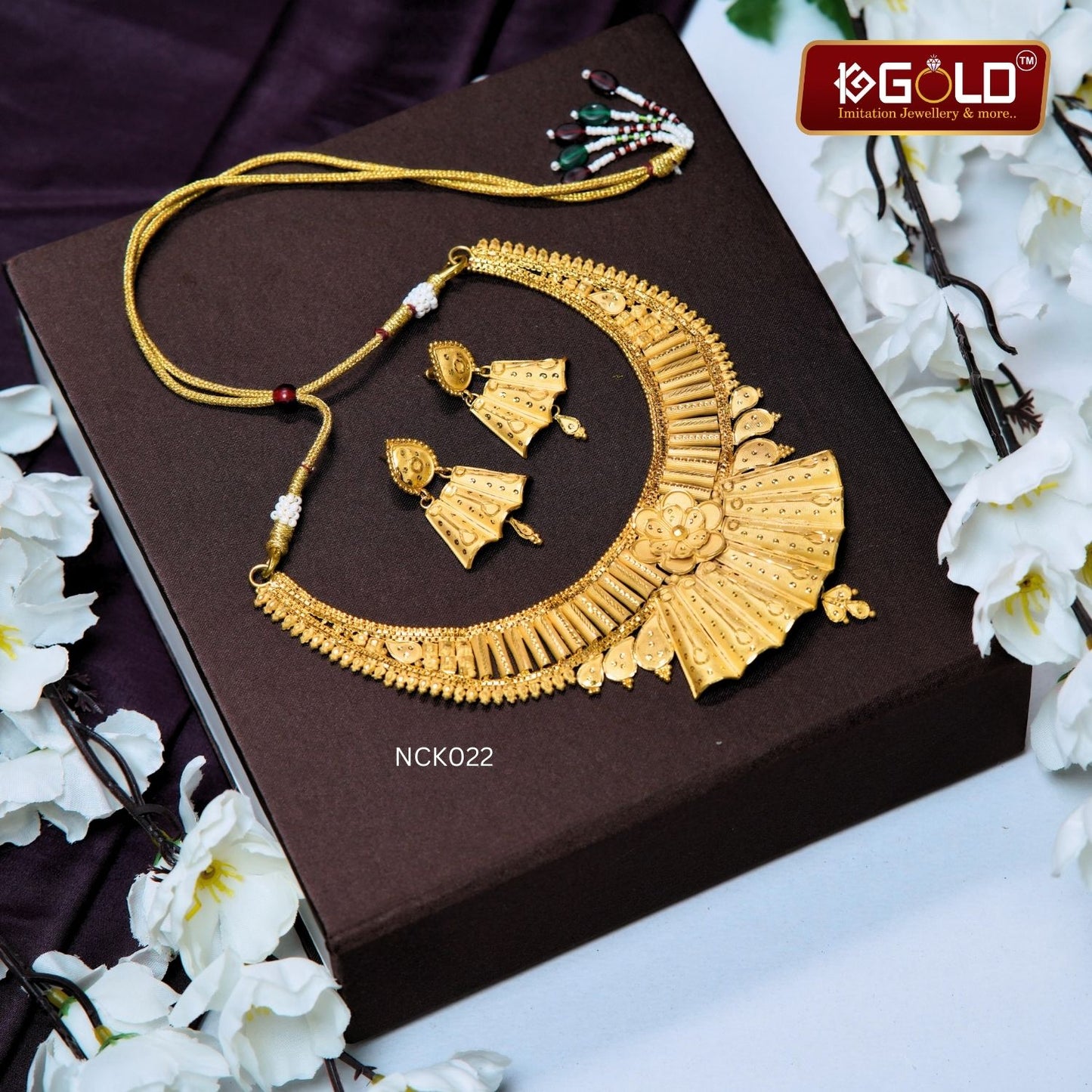 Refined 1 Gram Gold Necklace Set with Graceful Design for Women - NCK022. 1 gram gold on 1ggold.in