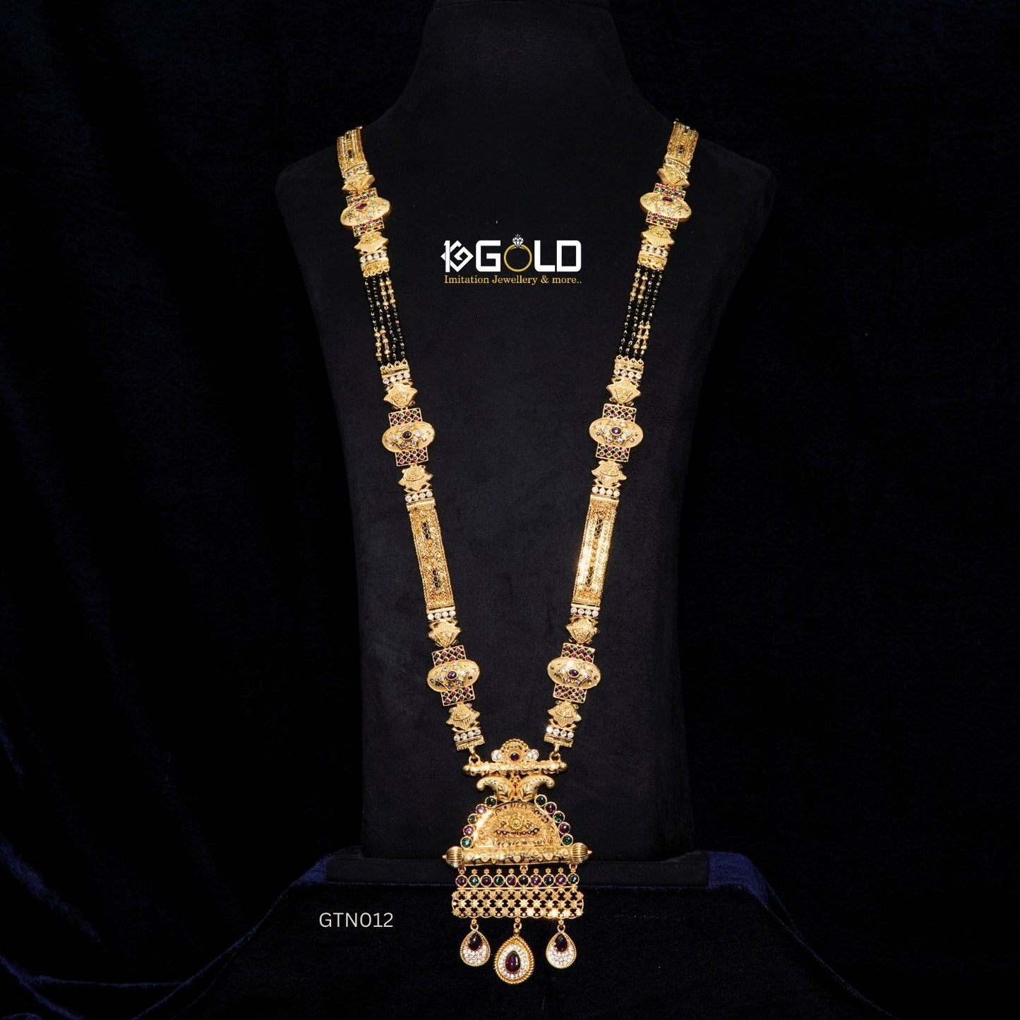 Regal 1 Gram Gold Plated Maharashtrian Ganthan with Diamond Accents - GTN012. 1 gram gold on 1ggold.in