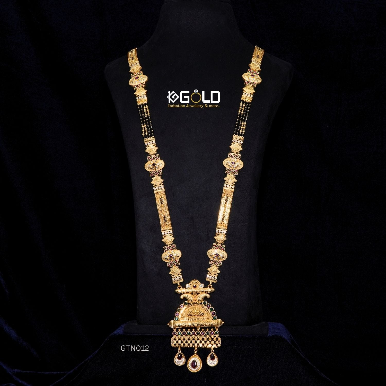 Regal 1 Gram Gold Plated Maharashtrian Ganthan with Diamond Accents - GTN012. 1 gram gold on 1ggold.in