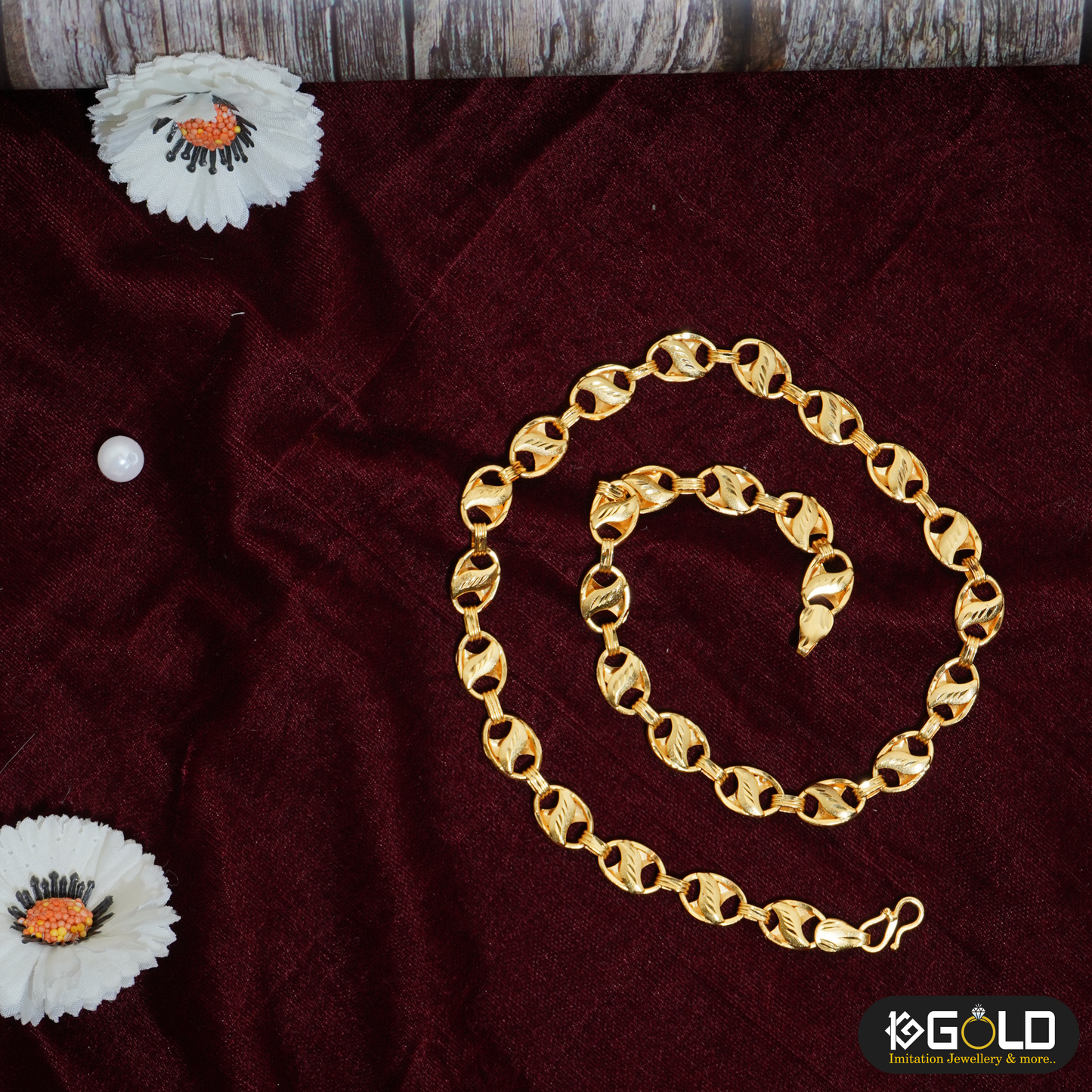 Royal 1 Gram Gold Plated Rajwadi Chain for Men - CH003. 1 gram gold on 1ggold.in