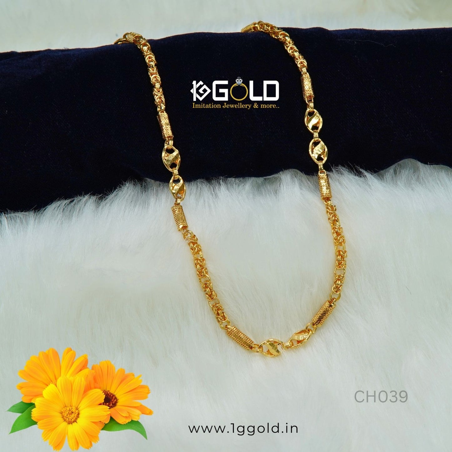 Royal Chic Design Premium Gold Chain for Men - CH039. 1 gram gold on 1ggold.in
