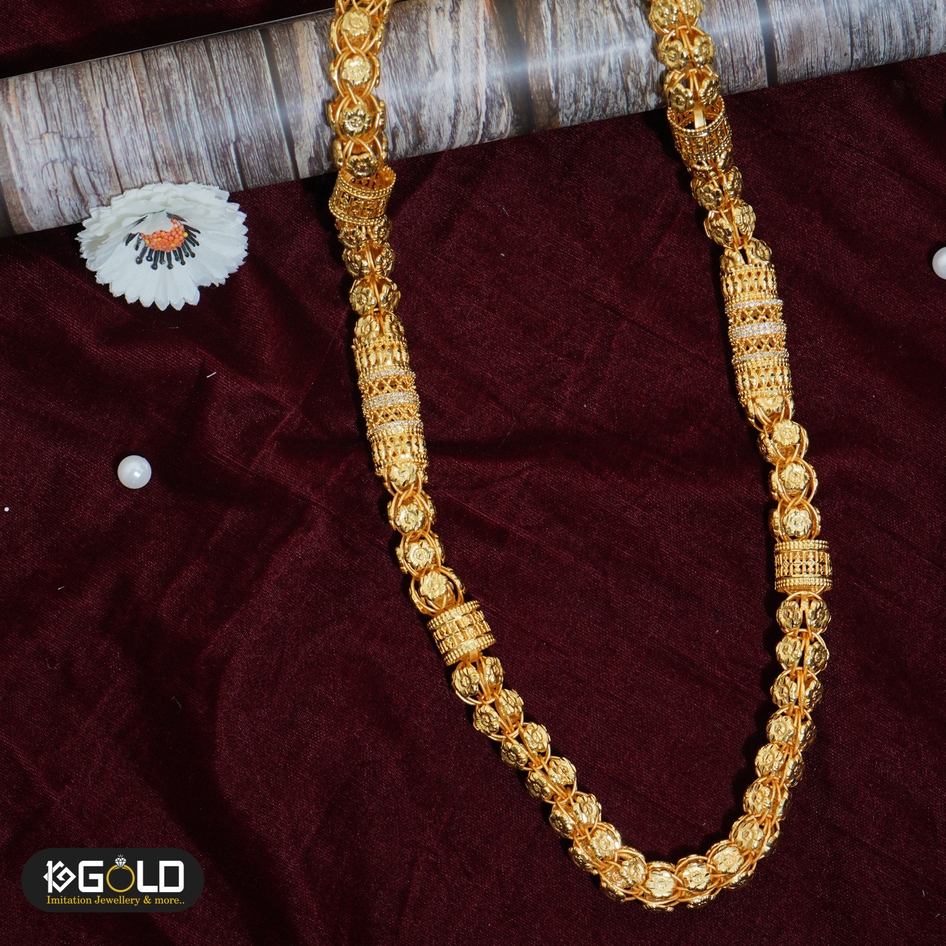 Royal Elegance 1 Gram Gold Plated Chain for Men - CH002. 1 gram gold on 1ggold.in