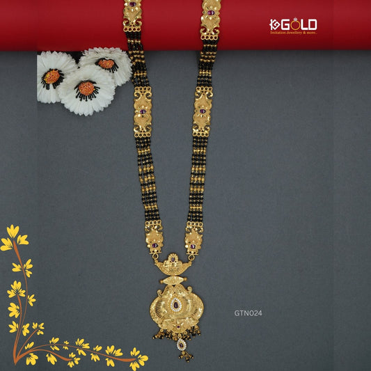 Stylish 1 Gram Gold Ganthan with One of a Kind Design and Diamond Highlights for Women - GTN024. 1 gram gold in 1ggold.in