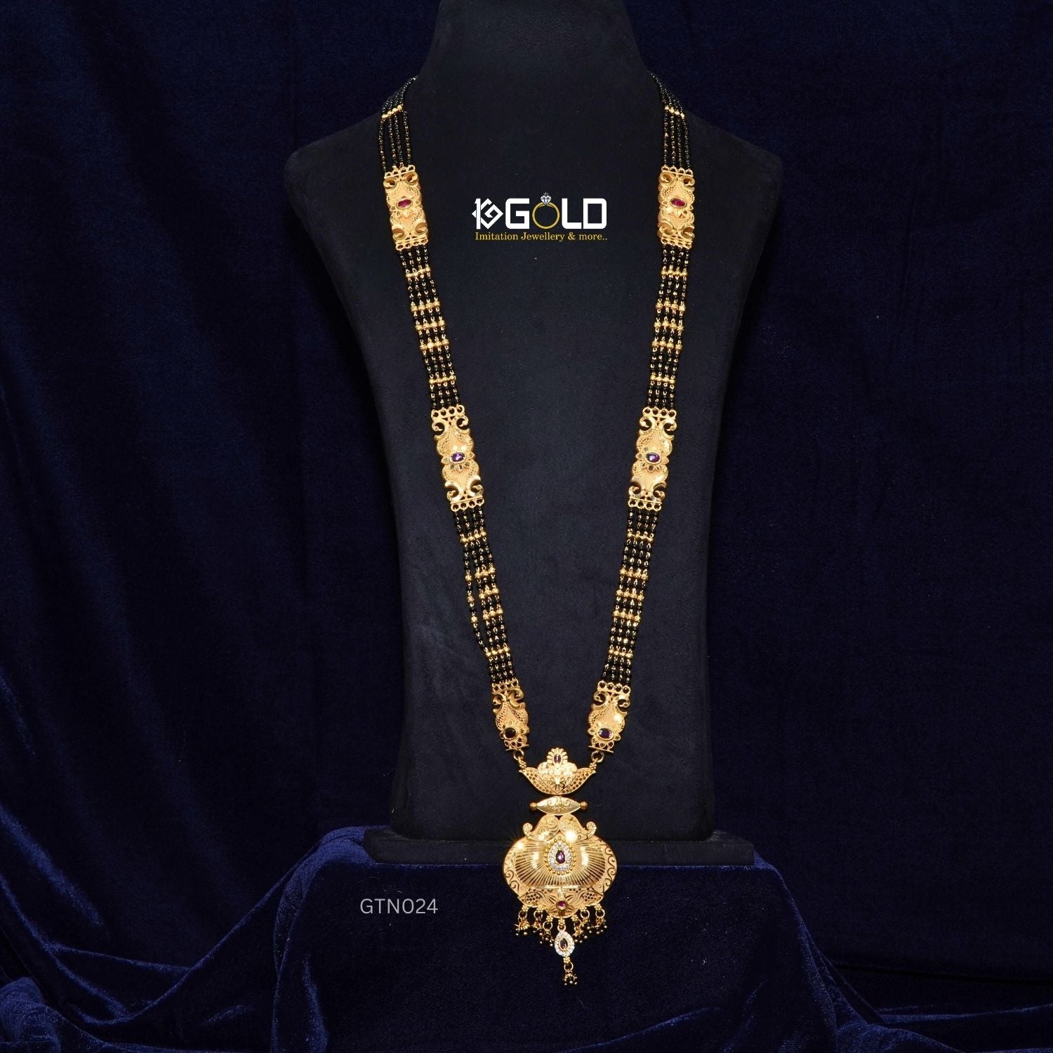 Stylish 1 Gram Gold Plated Ganthan with One of a Kind Design and Diamond Highlights for Women - GTN024. 1 gram gold on 1ggold.in