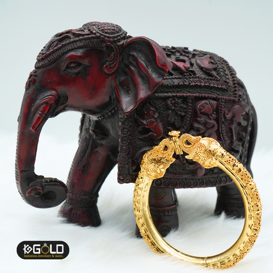 Stylish One Gram Gold Diamond Kada with Exquisite Design for Men - KDA001. 1 gram gold on 1ggold.in