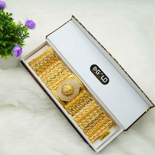 Sun Symbol One Gram Gold Men's Bracelet with Diamond Accents- BRC001. 1 gram gold on 1ggold.in