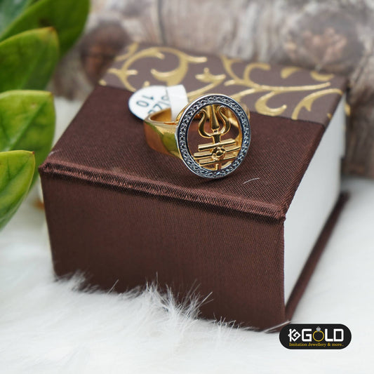 Superior Quality Ring for Men with Stunning Trishul Design - RNM001. 1 gram gold on 1ggold.in