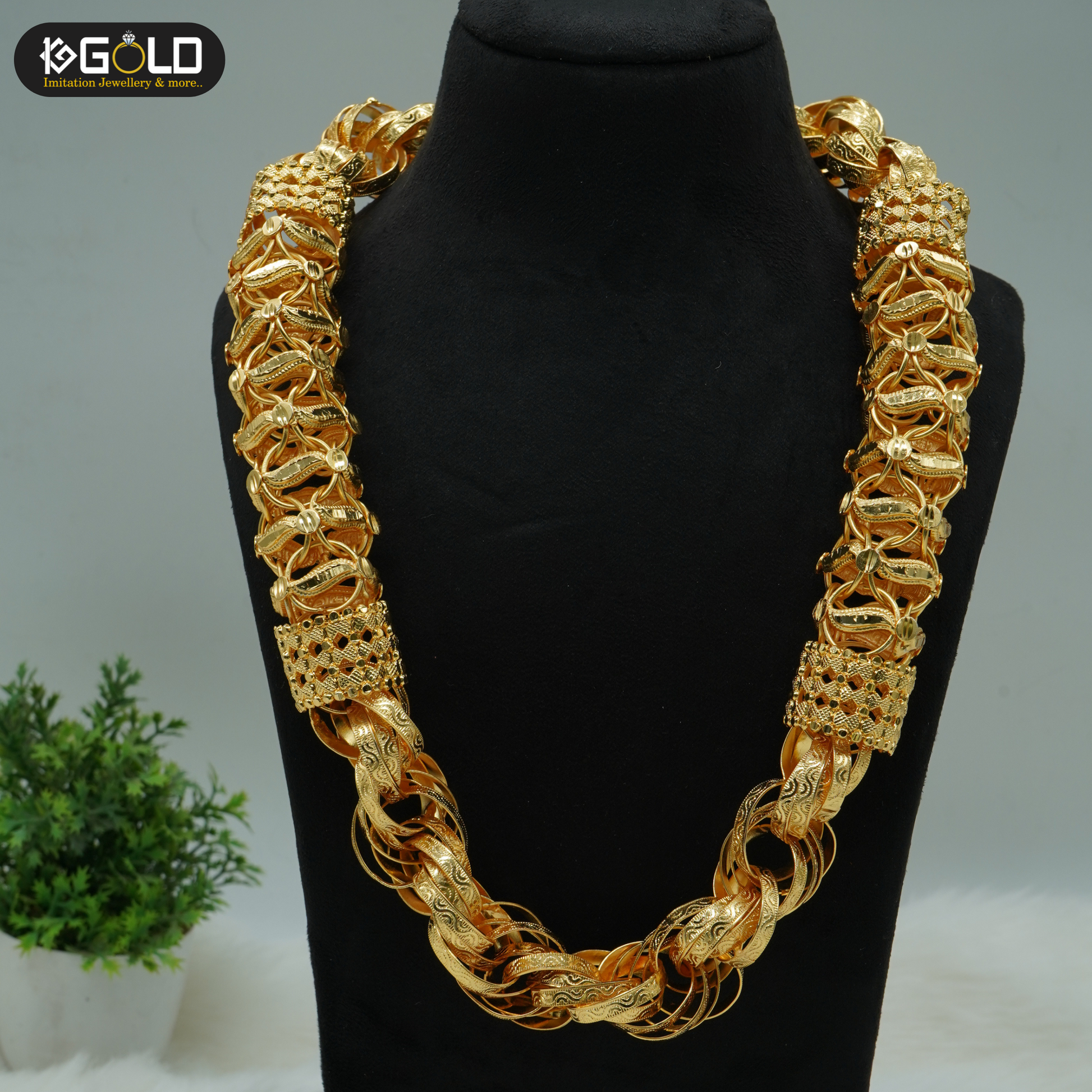 Traditional Rajwadi Gold Chain for Men - CH009. 1 gram gold on 1ggold.in
