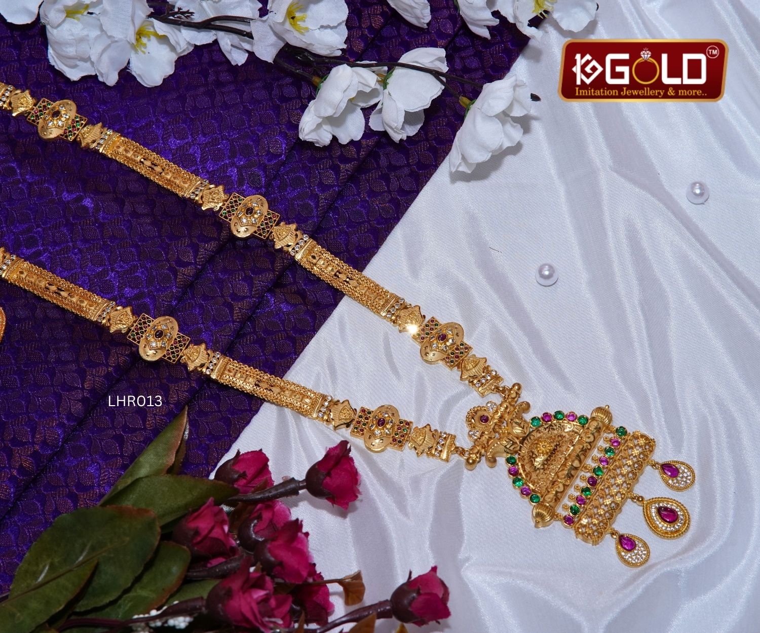 Trendy One Gram Gold Rani haar with Distinctive Design and Diamond Detailing for Women - LHR013. one gram gold on 1ggold.in