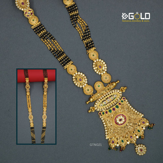 Upscale One Gram Gold Ganthan with Unique Pattern and Diamond Touch for Women - GTN021. 1 gram gold on 1ggold.in