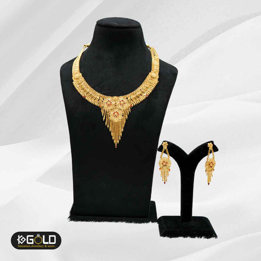 1 Gm Gold Gleaming Necklace Collection for Women - NCK010. 1 gram gold on 1ggold.in  