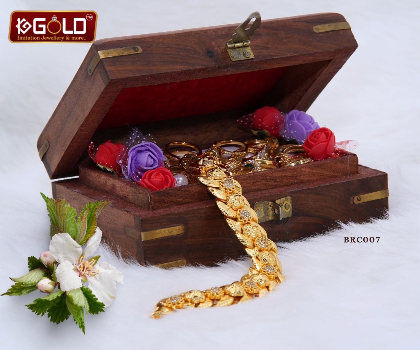1 Gram Gold Bracelet with Elegant Floral Patterns for Men - BRC007. 1 gram gold on 1ggold.in  