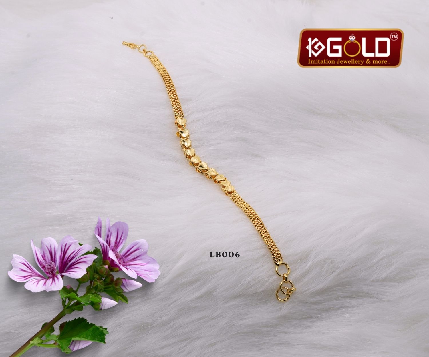 1 Gram Gold Bracelet with Sparkling Fashion Design for Ladies - LB006. 1 gram gold on 1ggold.in  