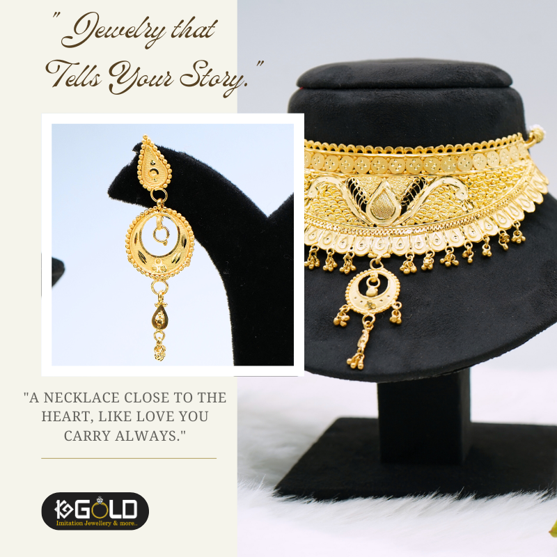 1 Gram Gold Choker Necklace for Women - CHK003. 1 gram gold on 1ggold.in  