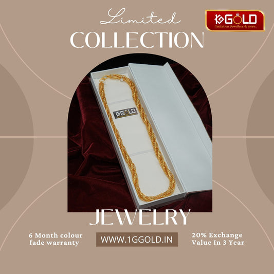 1 Gram Gold Dipped Rassa with Elegant Design Premium Quality Chain for Men - CH019. 1 gram gold on 1ggold.in 