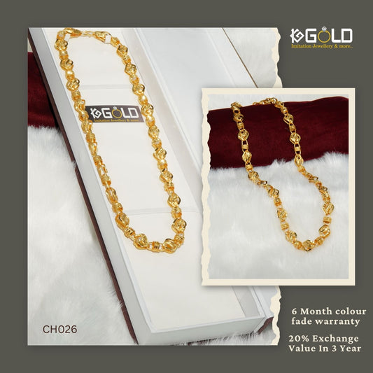 1 Gram Gold Forming Kohli Best Quality Attractive Design Chain For Men - CH026. 1 gram gold on 1ggold.in 