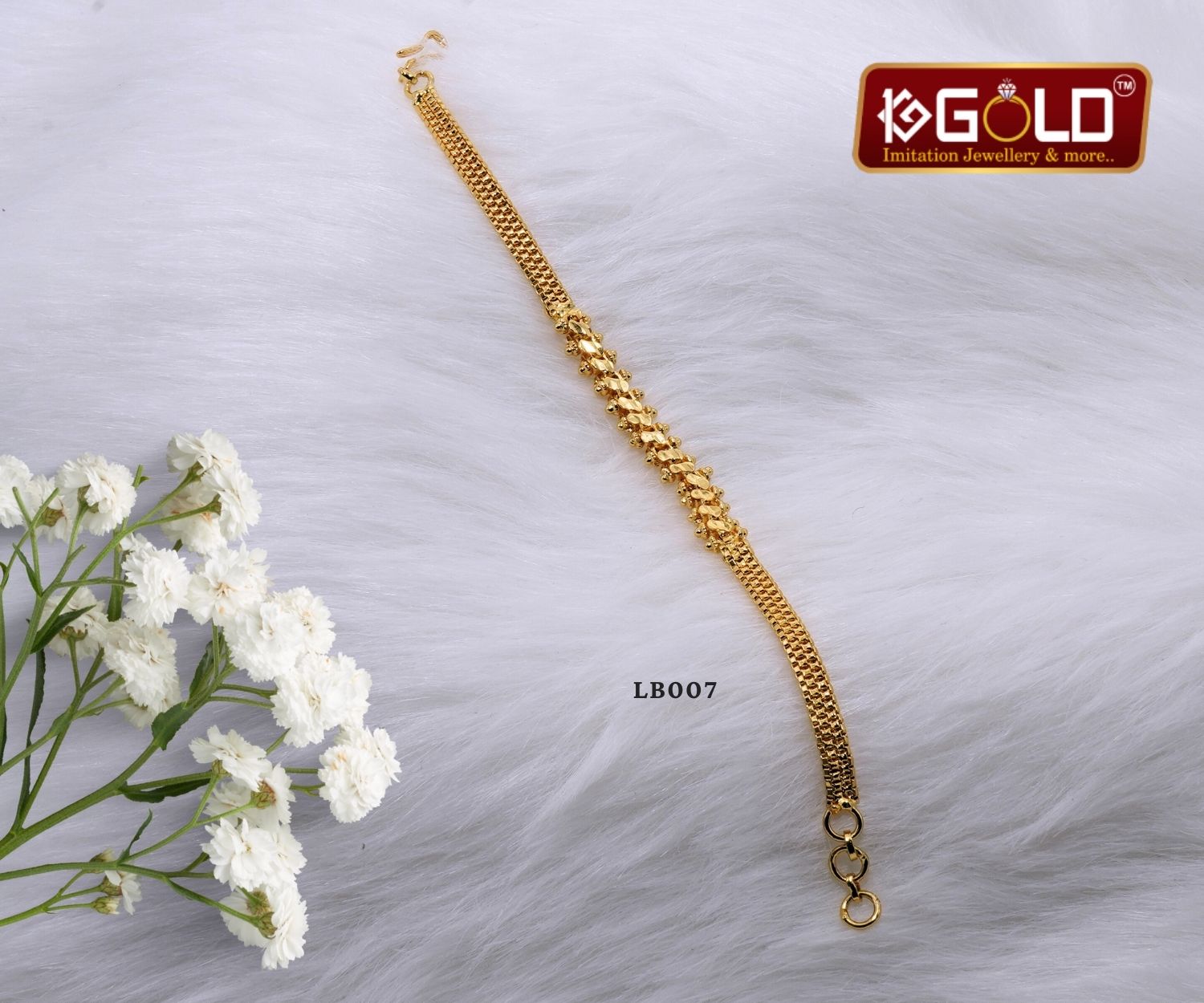 1 Gram Gold Plated Fashion Bracelet with Sparkling Accents for Her - LB007. 1 gram gold on 1ggold.in